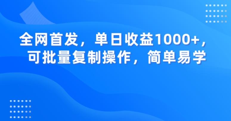全网首发，单日收益1000+，可批量复制操作，简单易学【揭秘】-蚂蚁汇资源分享项目网