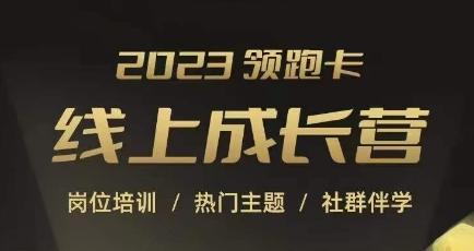 2023领跑卡线上成长营，淘宝运营各岗位培训，直通车、万相台、引力魔方、引流等，帮助突破成长瓶颈-蚂蚁汇资源分享项目网