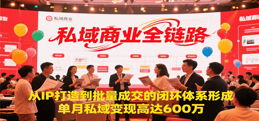 私域商业全链路，从IP打造到批量成交的闭环体系形成，单月私域变现600万-蚂蚁汇资源分享项目网