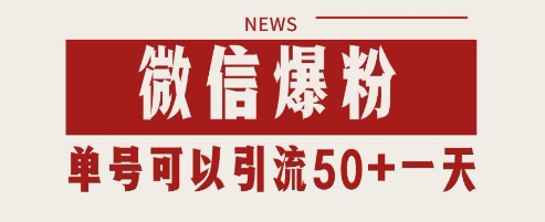 微信爆粉，私域暴力引流打法日引千粉 单号日进50+【揭秘】-蚂蚁汇资源分享项目网