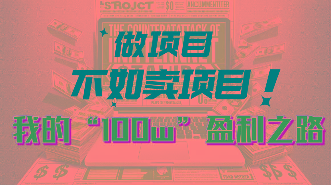 为什么做项目不如卖项目？我的100W+盈利之路-蚂蚁汇资源分享项目网
