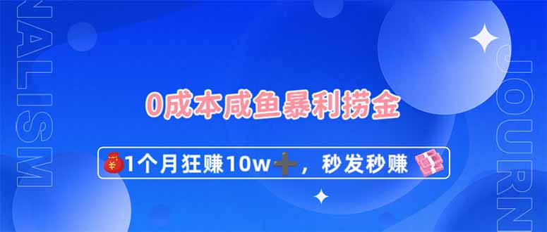 0成本闲鱼暴利捞金，1个月狂赚10W+，秒发秒赚新玩法-蚂蚁汇资源分享项目网