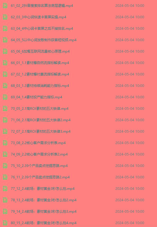 图片[4]-2024单品正价起号，直播素材投流选品：选品课+投流课+素材课+卡首屏/100节-蚂蚁汇资源分享项目网