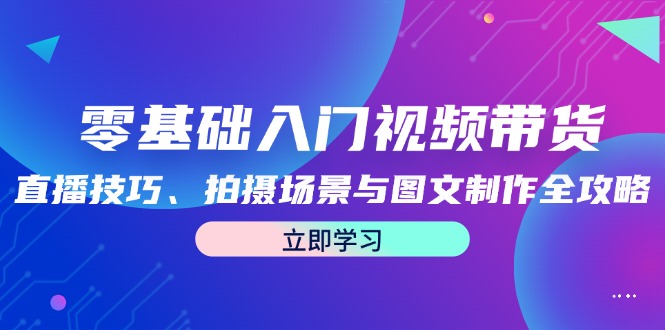零基础入门视频带货：直播技巧、拍摄场景与图文制作全攻略-蚂蚁汇资源分享项目网