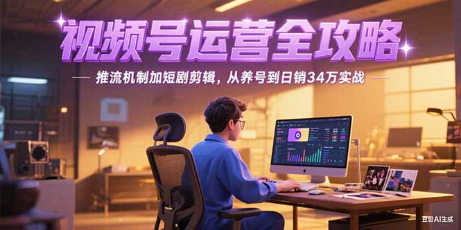 2025视频号运营全攻略，推流机制加短剧剪辑，从养号到日销34万实战-蚂蚁汇资源分享项目网