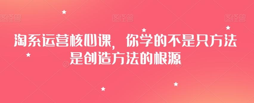 淘系运营核心课，你学的不是只方法是创造方法的根源-蚂蚁汇资源分享项目网