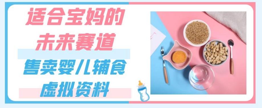 适合宝妈的未来赛道，售卖婴儿辅食虚拟资料，一份9.9-69.9元闭眼赚钱-蚂蚁汇资源分享项目网