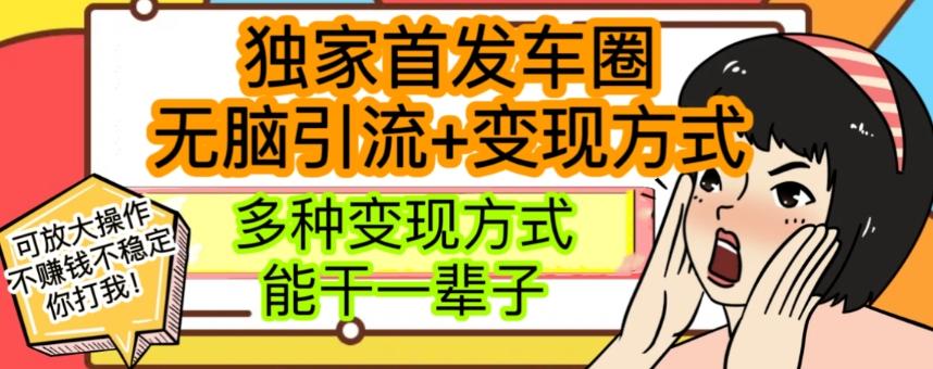 最新独家日入过千车圈暴力引流变现详解【揭秘】-蚂蚁汇资源分享项目网