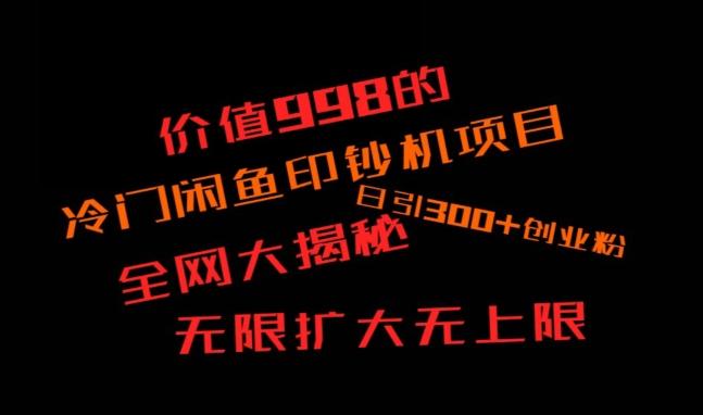闲鱼流量印钞机项目大揭秘，日引300+创业粉，保姆级实操教程-蚂蚁汇资源分享项目网