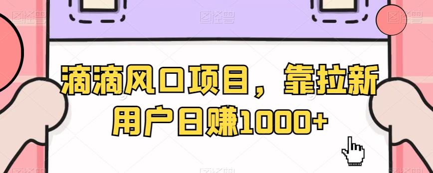 滴滴风口项目，靠拉新用户日赚1000+-蚂蚁汇资源分享项目网
