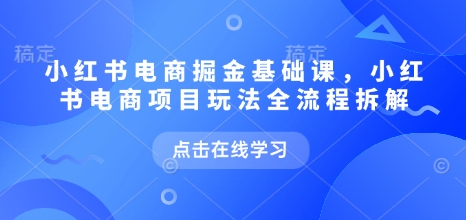 小红书电商掘金课，小红书电商项目玩法全流程拆解(更新5月)-蚂蚁汇资源分享项目网