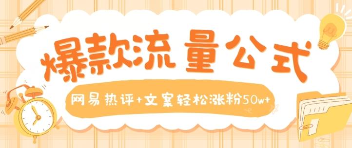 爆款流量公式，网易热评+文案轻松涨粉50w+【揭秘】-蚂蚁汇资源分享项目网