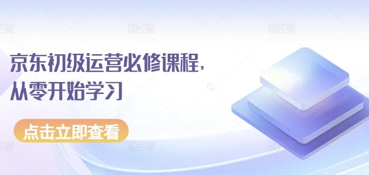 京东初级运营必修课程，从零开始学习-蚂蚁汇资源分享项目网