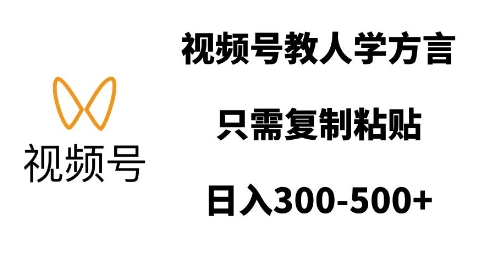 视频号教人学方言，只需复制粘贴，日入多张-蚂蚁汇资源分享项目网