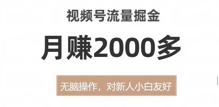 视频号流量掘金，无脑操作，对新人小白友好，月赚2000多【揭秘】-蚂蚁汇资源分享项目网