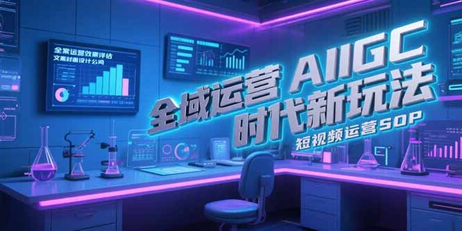全域运营AIGC时代新玩法，文案封面设计公式，短视频运营SOP-蚂蚁汇资源分享项目网