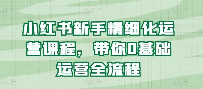 小红书新手精细化运营课程，带你0基础运营全流程-蚂蚁汇资源分享项目网