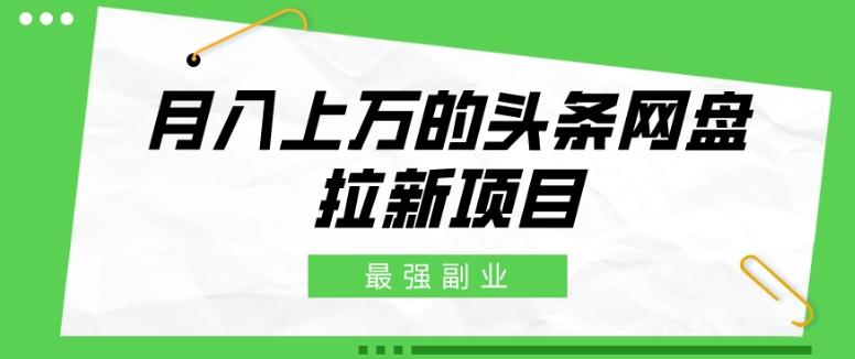 最强副业，月入上万的头条网盘拉新项目，小白新手轻松上手-蚂蚁汇资源分享项目网