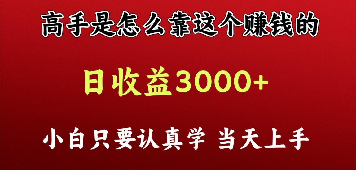 看高手是怎么赚钱的，一天收益至少3000+以上，小白当天上手-蚂蚁汇资源分享项目网