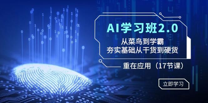 AI学习班2.0：从菜鸟到学霸，夯实基础从干货到硬货，重在应用(17节课)-蚂蚁汇资源分享项目网