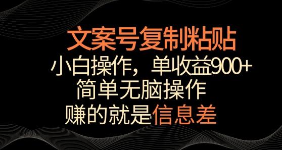 文案号掘金，简单复制粘贴，小白操作，单作品收益900+【揭秘】-蚂蚁汇资源分享项目网