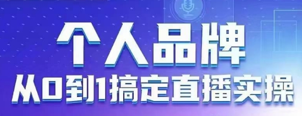 个人品牌：从0到1搞定直播实操，用直播为你的个人品牌赋能，六大实操板块，放大个人影响力-蚂蚁汇资源分享项目网