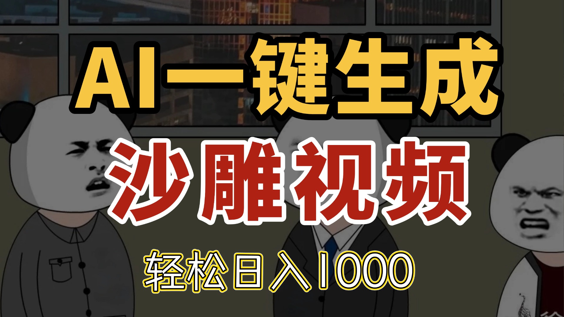 AI一键生成沙雕视频，一条视频千万播放，轻松日入1000-蚂蚁汇资源分享项目网
