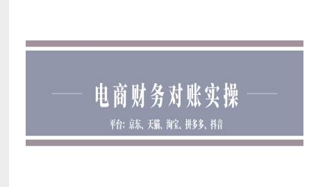 电商财务对账实操-京东天猫淘宝拼多多抖音电商财务对账-蚂蚁汇资源分享项目网