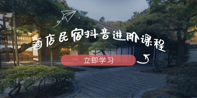 酒店民宿抖音进阶课程，掌握流量渠道与推流逻辑，打造爆款内容-蚂蚁汇资源分享项目网