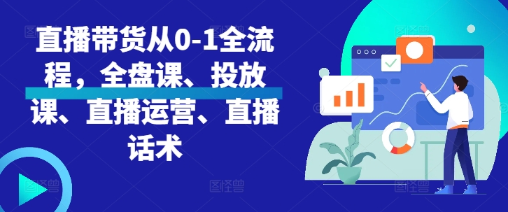 直播带货从0-1全流程，全盘课、投放课、直播运营、直播话术-蚂蚁汇资源分享项目网