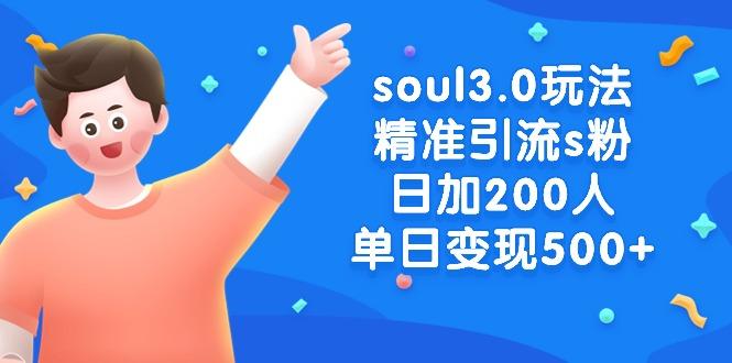 soul3.0玩法精准引流s粉，日加200人单日变现500+-蚂蚁汇资源分享项目网