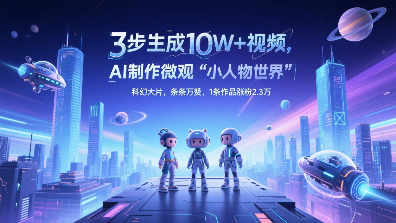 三步生成10W+视频，AI制作微观“小人物世界”科幻大片，条条万赞，1条作品涨粉2.3万-蚂蚁汇资源分享项目网