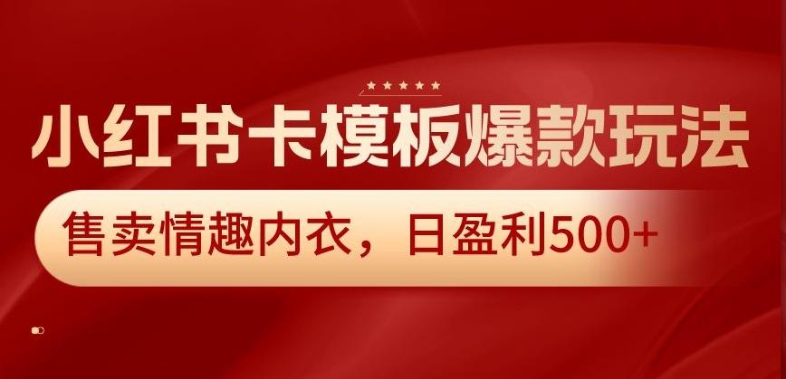 小红书卡模板爆款玩法，售卖情趣内衣，日盈利500+【揭秘】-蚂蚁汇资源分享项目网