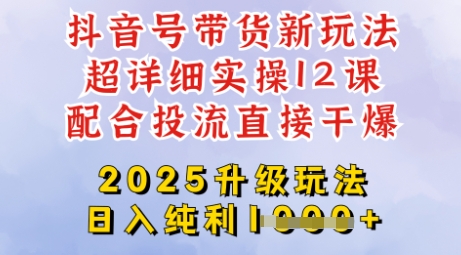 2025全新升级抖音带货玩法，一天纯利四位数，从剪辑到选品再到发布投流，超详细玩法揭秘-蚂蚁汇资源分享项目网