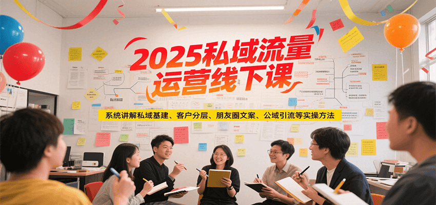 2025私域流量运营线下课，系统讲解私域基建/客户分层/朋友圈文案/公域引流等实操方法-蚂蚁汇资源分享项目网