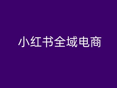 小红书全域电商，小红书电商教程-蚂蚁汇资源分享项目网