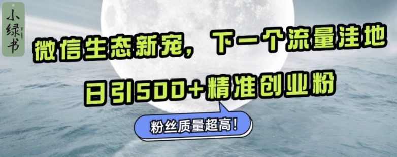 微信生态新宠小绿书：下一个流量洼地，日引500+精准创业粉，粉丝质量超高-蚂蚁汇资源分享项目网
