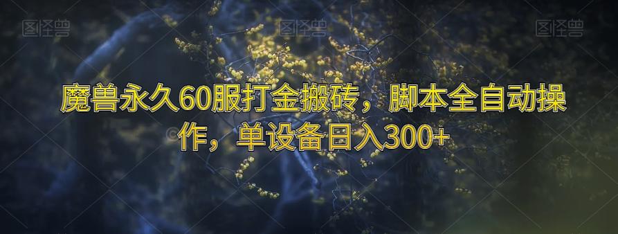 魔兽永久60服打金搬砖，脚本全自动操作，单设备日入300+【揭秘】-蚂蚁汇资源分享项目网