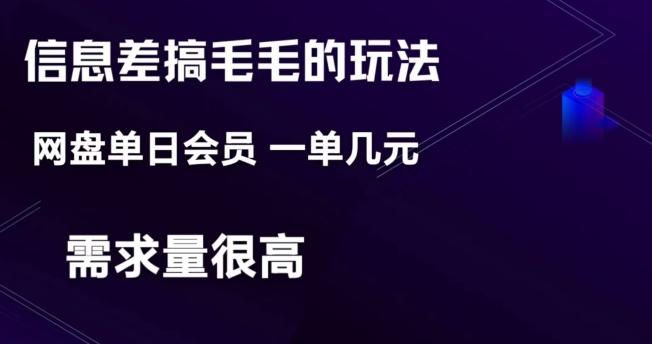 信息差搞钱玩法-网盘会员单日变现300+-蚂蚁汇资源分享项目网