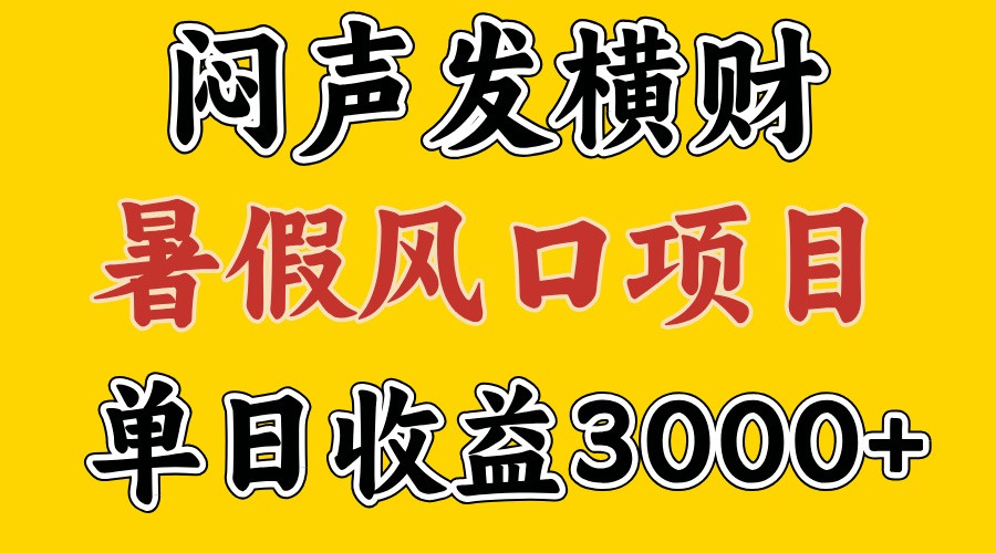 30天赚了7.5W 暑假风口项目，比较好学，2天左右上手-蚂蚁汇资源分享项目网