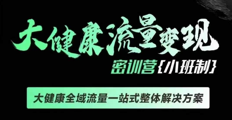 千万级大健康变现课线下课，大健康全域流量一站式整体解决方案-蚂蚁汇资源分享项目网