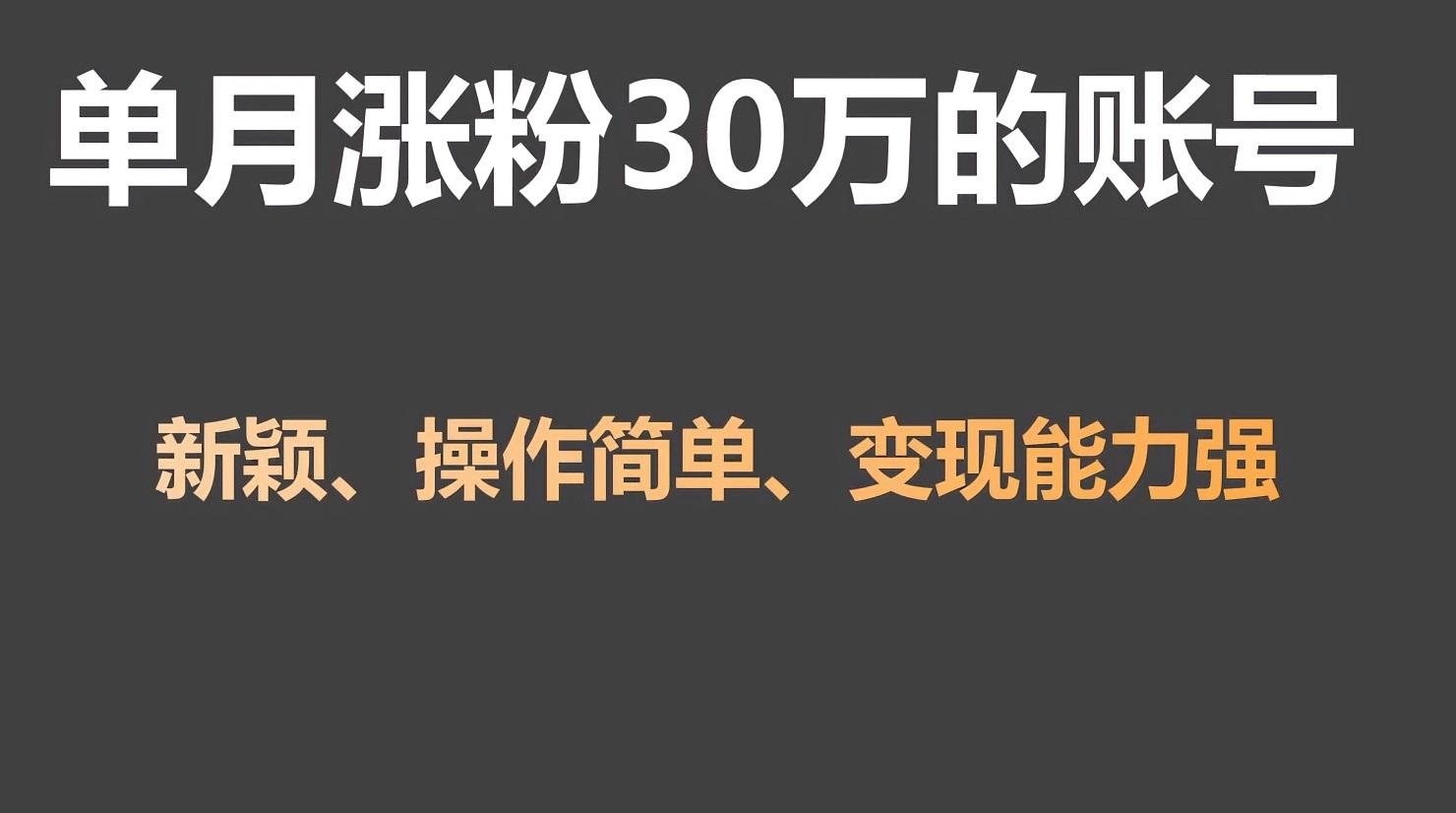 单月涨粉30万，带货收入20W，5分钟就能制作一个视频！-蚂蚁汇资源分享项目网