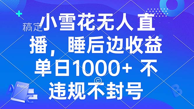 小雪花无人直播 睡后收益单日1000+ 零粉丝新号开播 不违规 看完就会-蚂蚁汇资源分享项目网