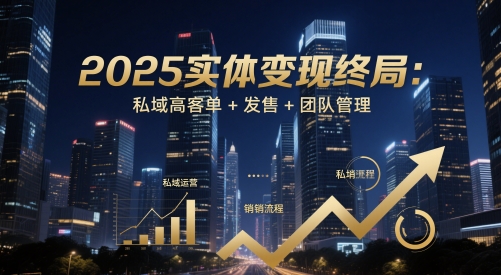 2025实体变现终局：私域高客单+发售+团队管理-蚂蚁汇资源分享项目网
