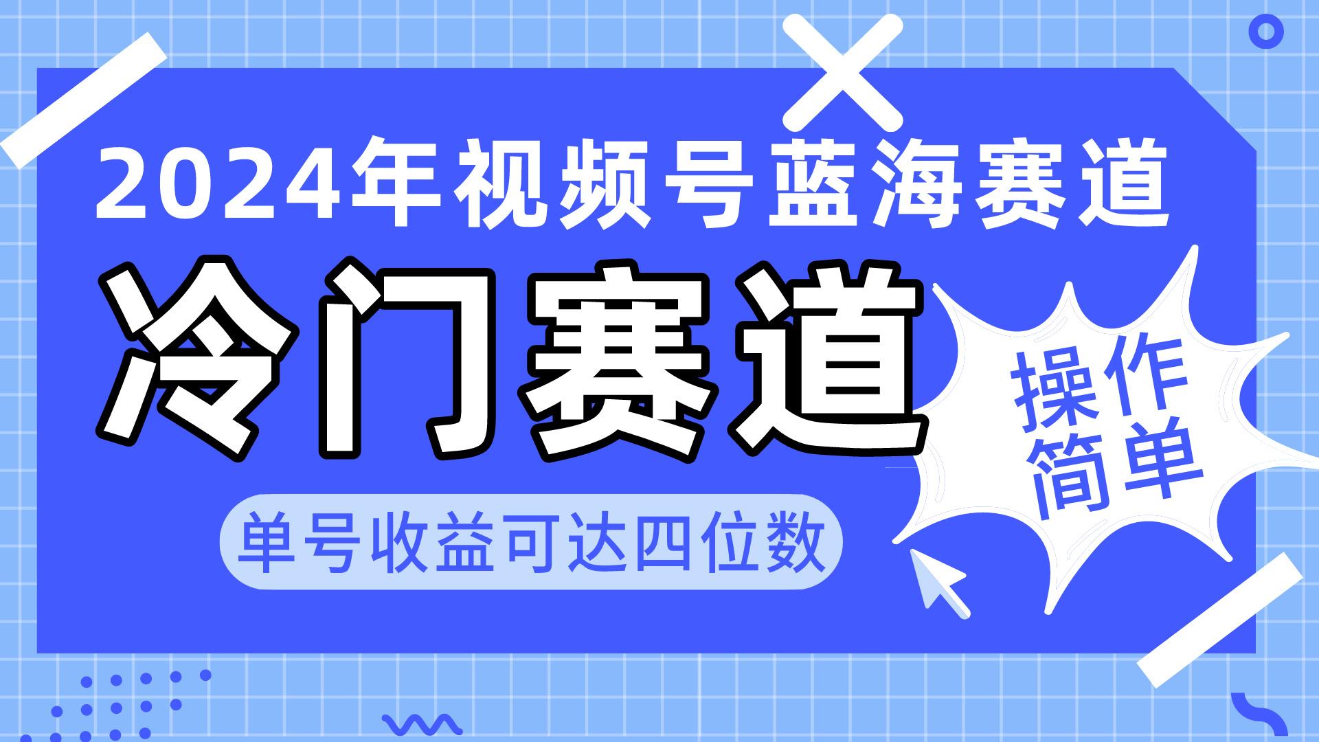 2024视频号冷门蓝海赛道，操作简单 单号收益可达四位数(教程+素材+工具-蚂蚁汇资源分享项目网