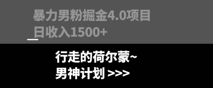 暴力男粉掘金4.0项目不违规不封号无脑复制单人操作日入1000+-蚂蚁汇资源分享项目网