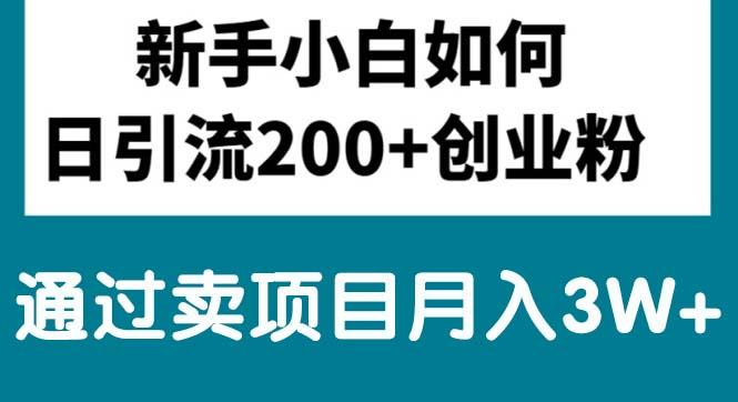 新手小白日引流200+创业粉,通过卖项目月入3W+-蚂蚁汇资源分享项目网