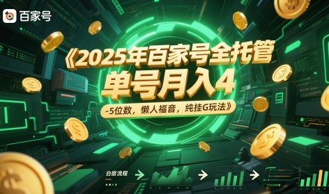 2025年百家号全托管，单号月入4-5位数，懒人福音，纯挂G玩法【揭秘】-蚂蚁汇资源分享项目网
