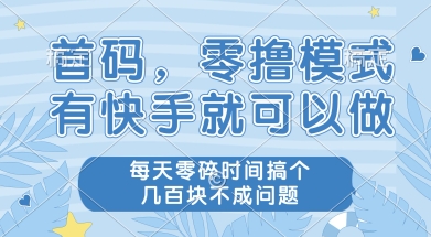 首码零撸项目，有快手就可以做，每天业务时间搞个几张不是问题【揭秘】-蚂蚁汇资源分享项目网