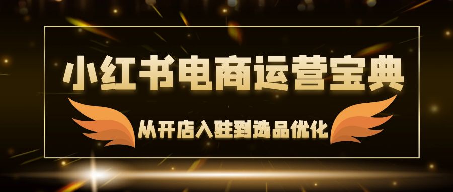 小红书电商运营宝典：从开店入驻到选品优化，一站式解决你的电商难题-蚂蚁汇资源分享项目网